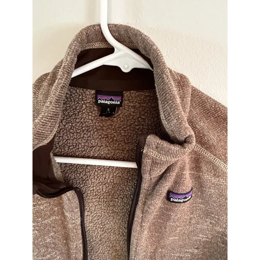 Patagonia Kids Better Sweater Jacket Small 7-8 Brown Full Zip Fleece Worn Wear - Picture 2 of 5